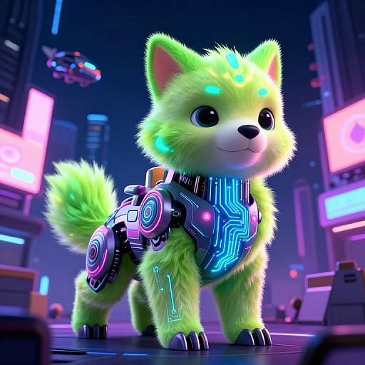 Neon Cybernetic Animal Companion