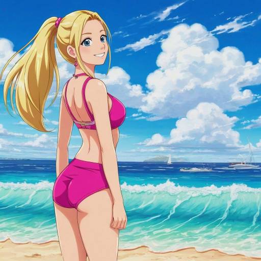 Sunny Beach Day with Blonde Beauty