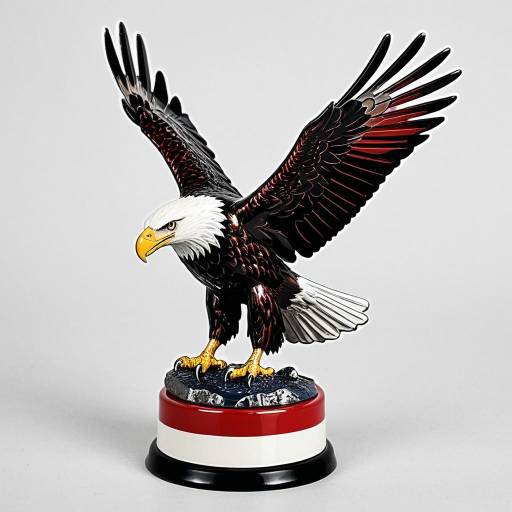 Glossy Enamel Bald Eagle Logo Figurine