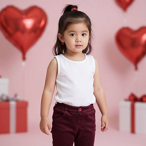 Realistic Baby Valentine's Outfit Portrait
