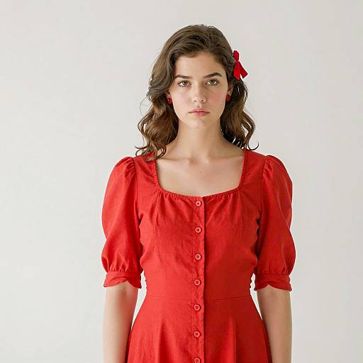 Lydia Deetz Inspired Portrait in Red Dress