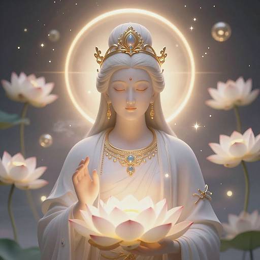 Serene Divine Figure with Halo