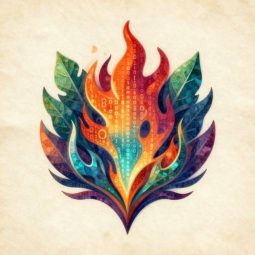 Vibrant AI Emblem with Organic Elements