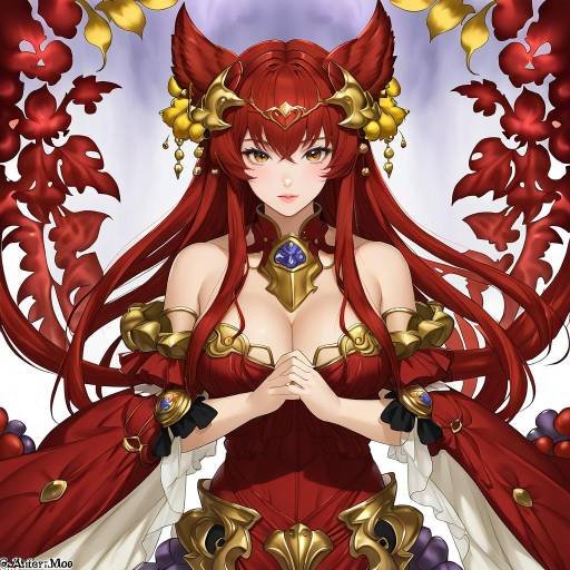 Illustration of Anthuria, granblue fantasy in the style of Atelier-moo