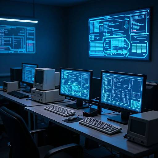 Retro-Futuristic Hacker Room Setup