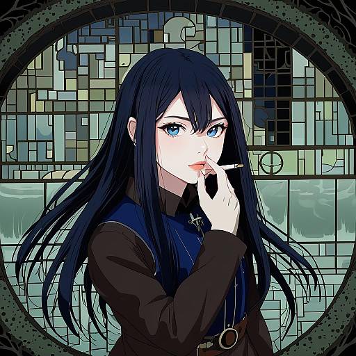 Illustration of Elizabeth f. beurling, world witches series in the style of Rokugou daisuke