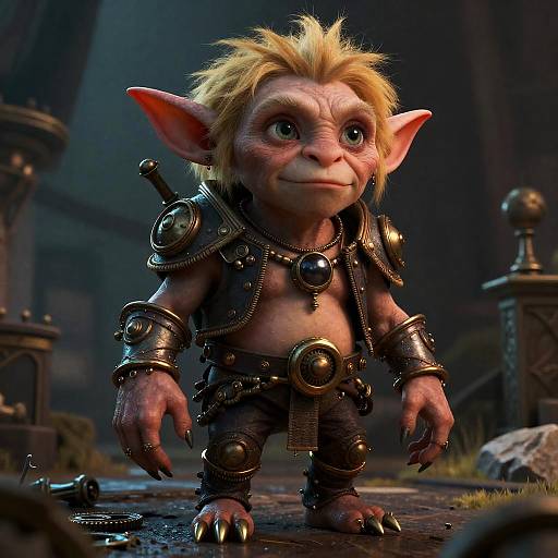 Epic Fantasy Goblin Inventor Portrait