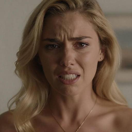 Close-Up of Distressed Blonde Woman