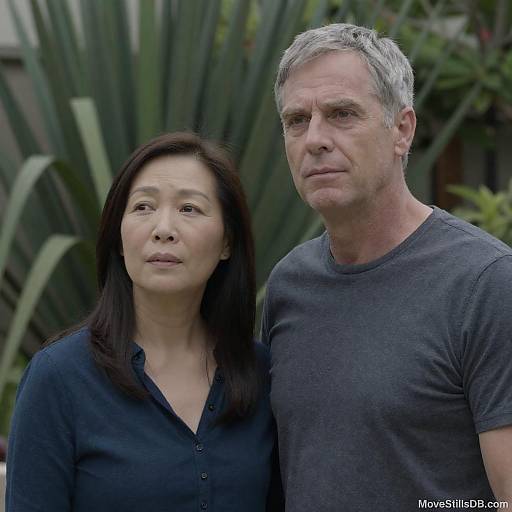 Serene Garden Portrait of Diverse Pair