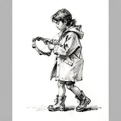 Chalk Pastel Child Sketch Study