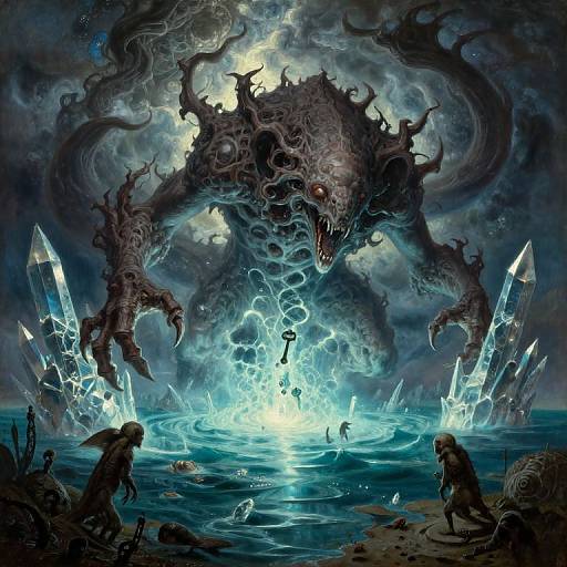 Dimensional Sneedlescreamer Emerging from Otherworldly Sea