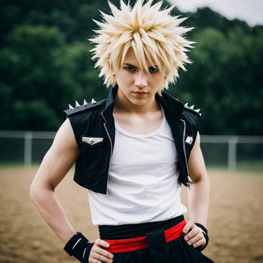 Cosplayer as Spiky Blonde Anime Character