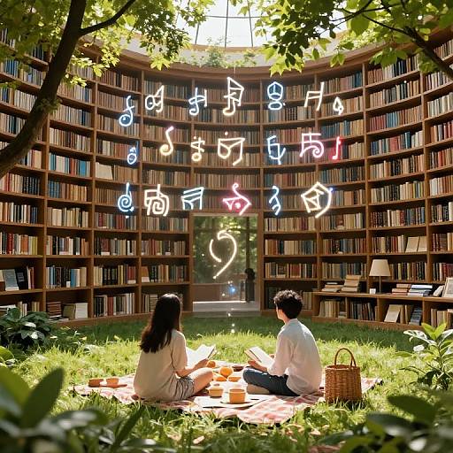 Enchanted Library with Singing Books