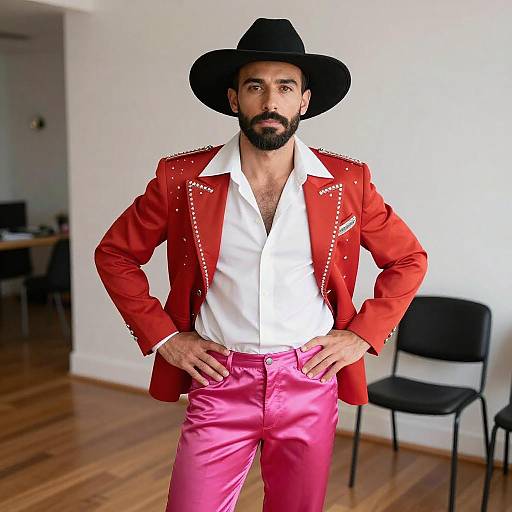 Vibrant Retro Disco Costume Portrait