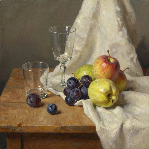 Realistic Still Life with Fruits