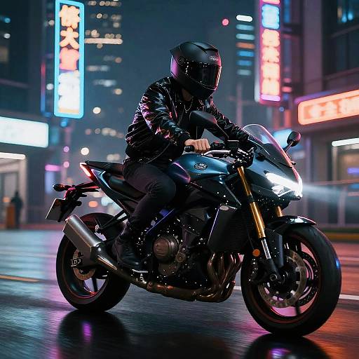 Cyberpunk Rider in Neon City