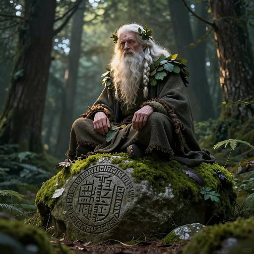 Wise Firbulg Elder in Enchanted Forest