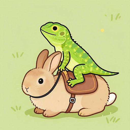 Lizard Riding Rabbit Comedy Scene