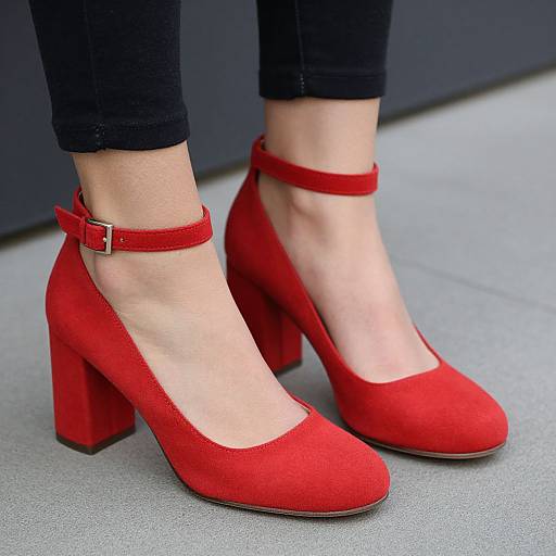 Red Designer Rhinestone Suede Pumps