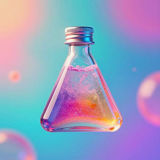 Triangle Bottle with Sparkling Liquid