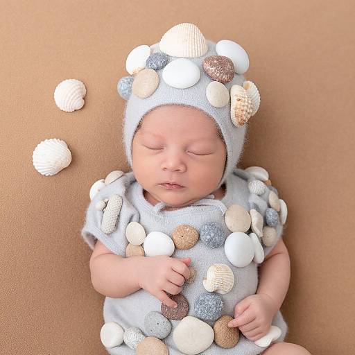 Newborn Pebbles in Desert Shells