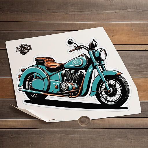 Quirky Rustic Three-Wheeled Motorcycle Decal Quirky Rustic Three-Wheeled Motorcycle Decal
