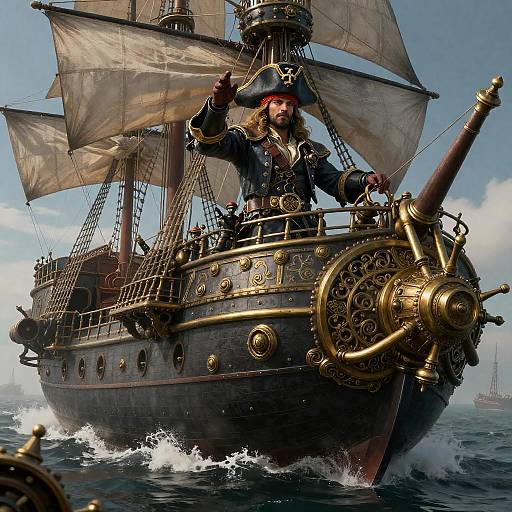 Steampunk Sky Pirate Captain Graveyard