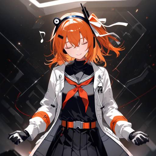 Android Girl with Cowboy Style and Music