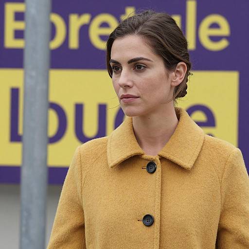 Elegant Woman in Mustard-Coat Portrait