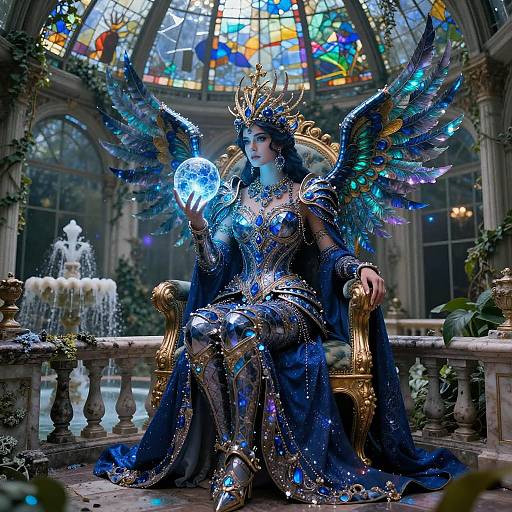 Majestic Phoenix Queen in Enchanted Conservatory