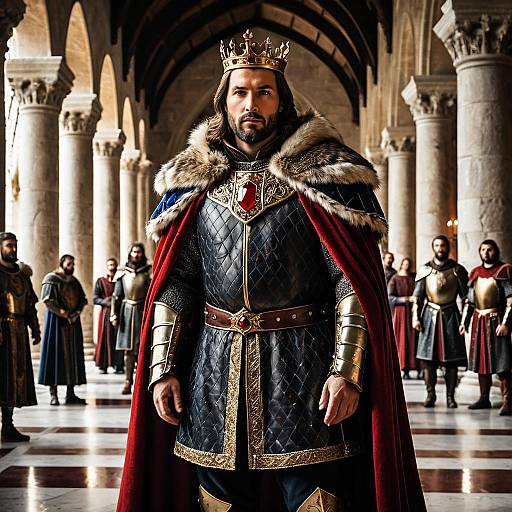 Regal Medieval King in Grand Hall