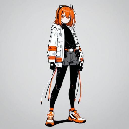 Futuristic Android Girl in Dramatic Style