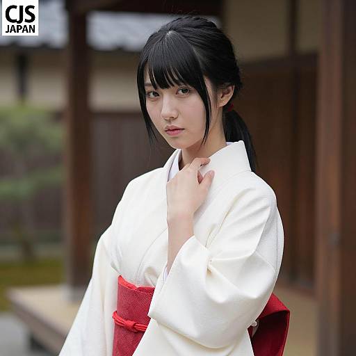 Elegant East Asian Woman in Traditional Attire