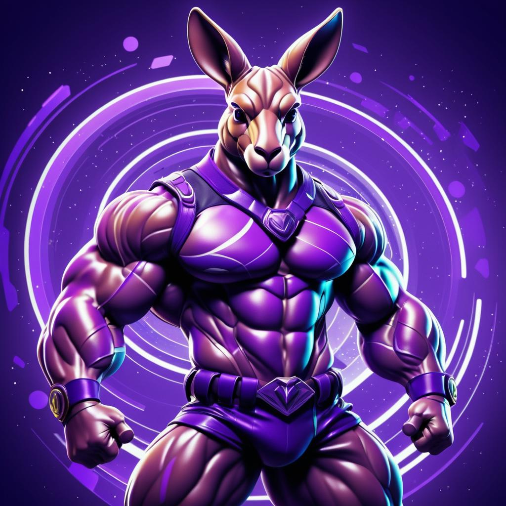 Muscular Military Kangaroo Hero Art