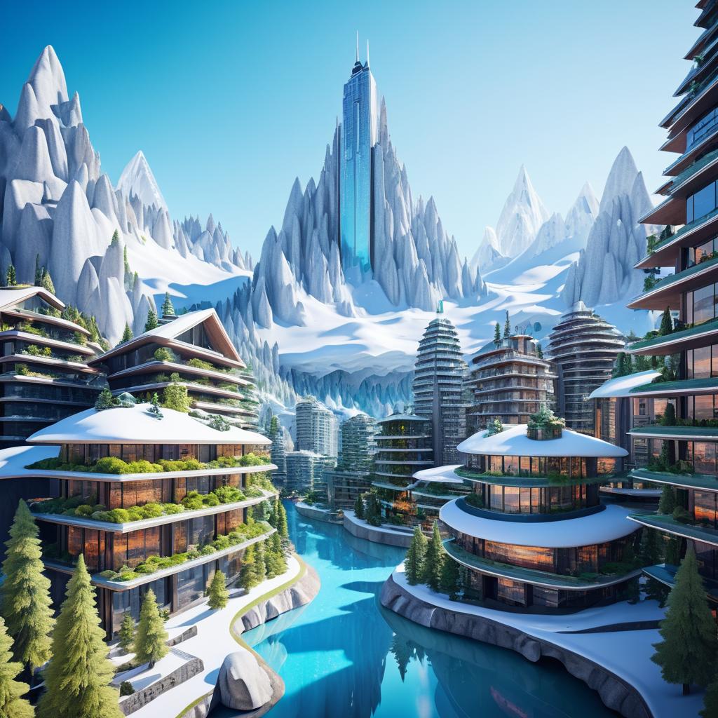 Futuristic Alpine Cityscape Design