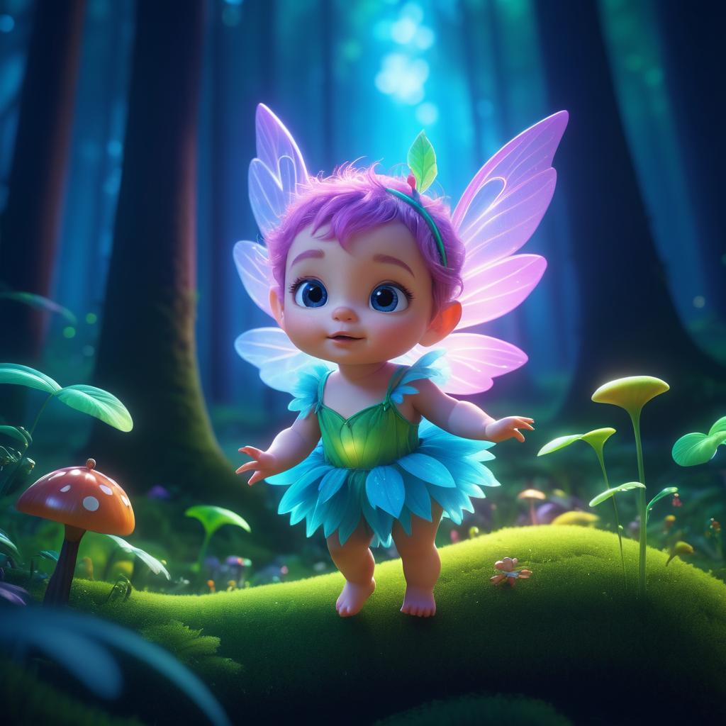 Vibrant Fairy in Enchanted Forest