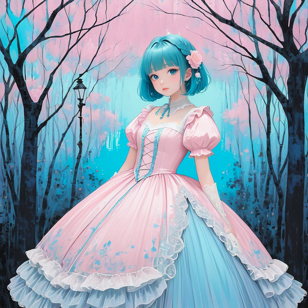 Mystical Girl in Gothic Lolita Style