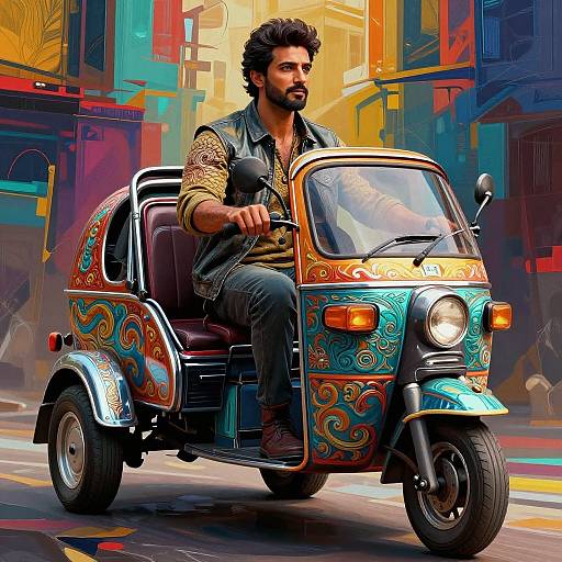 Colorful Abstract 3D Collage Art