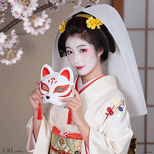 Elegant Woman in Traditional Japanese Attire