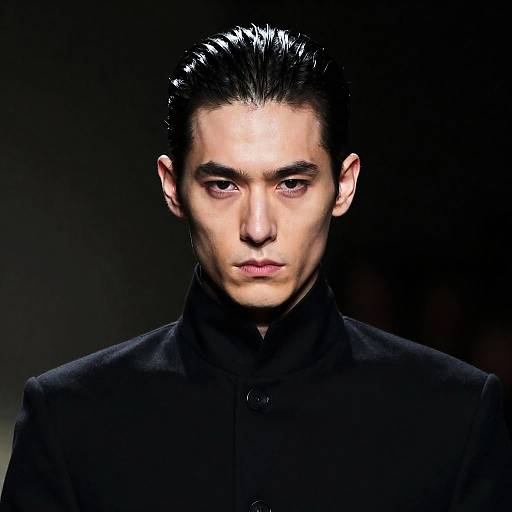 Intense Portrait of a Dark-Haired Man