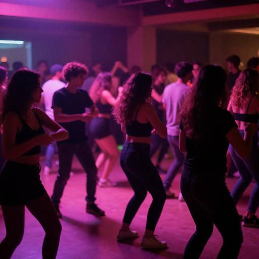 Vibrant Dance Floor Under Neon Lights