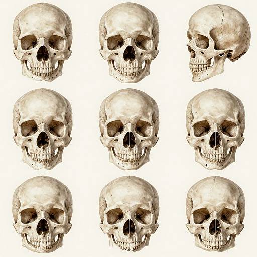 Symmetrical Anatomical Skull Wallpaper