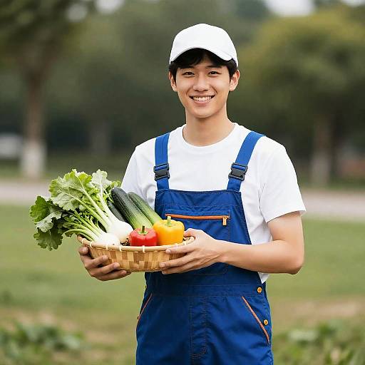 Man in Salad Costume with Vegetables