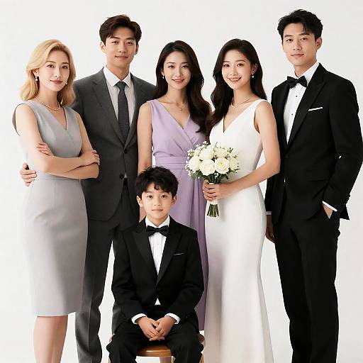 Group Formal Portrait with White Background