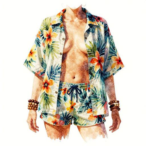 Tropical Beachwear in Vibrant Watercolor