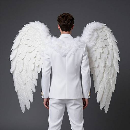 Man in White Angel Costume