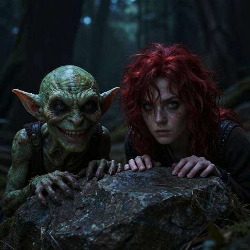 Eerie Forest Peek: Goblin & Redhead