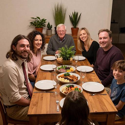 Family Gathered Around a Festive Table