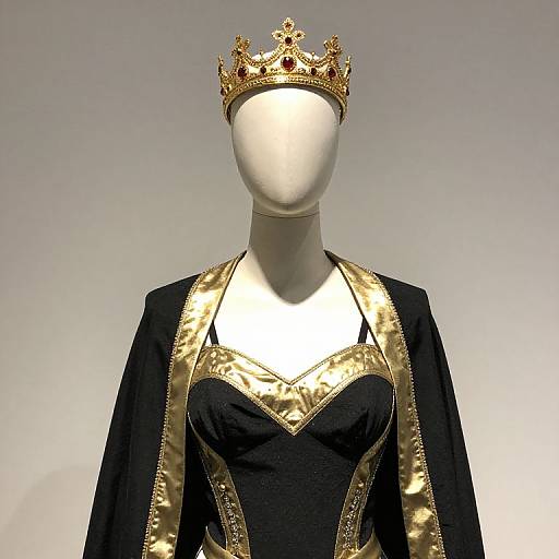 Mannequin in Black and Gold Attire