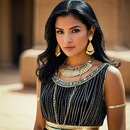 Realistic Egyptian Costume Girl Portrait